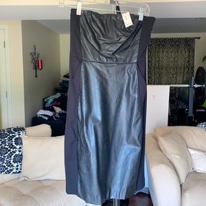 BNWT New NWT LBD Limited strapless dress leather look panel 4 Small